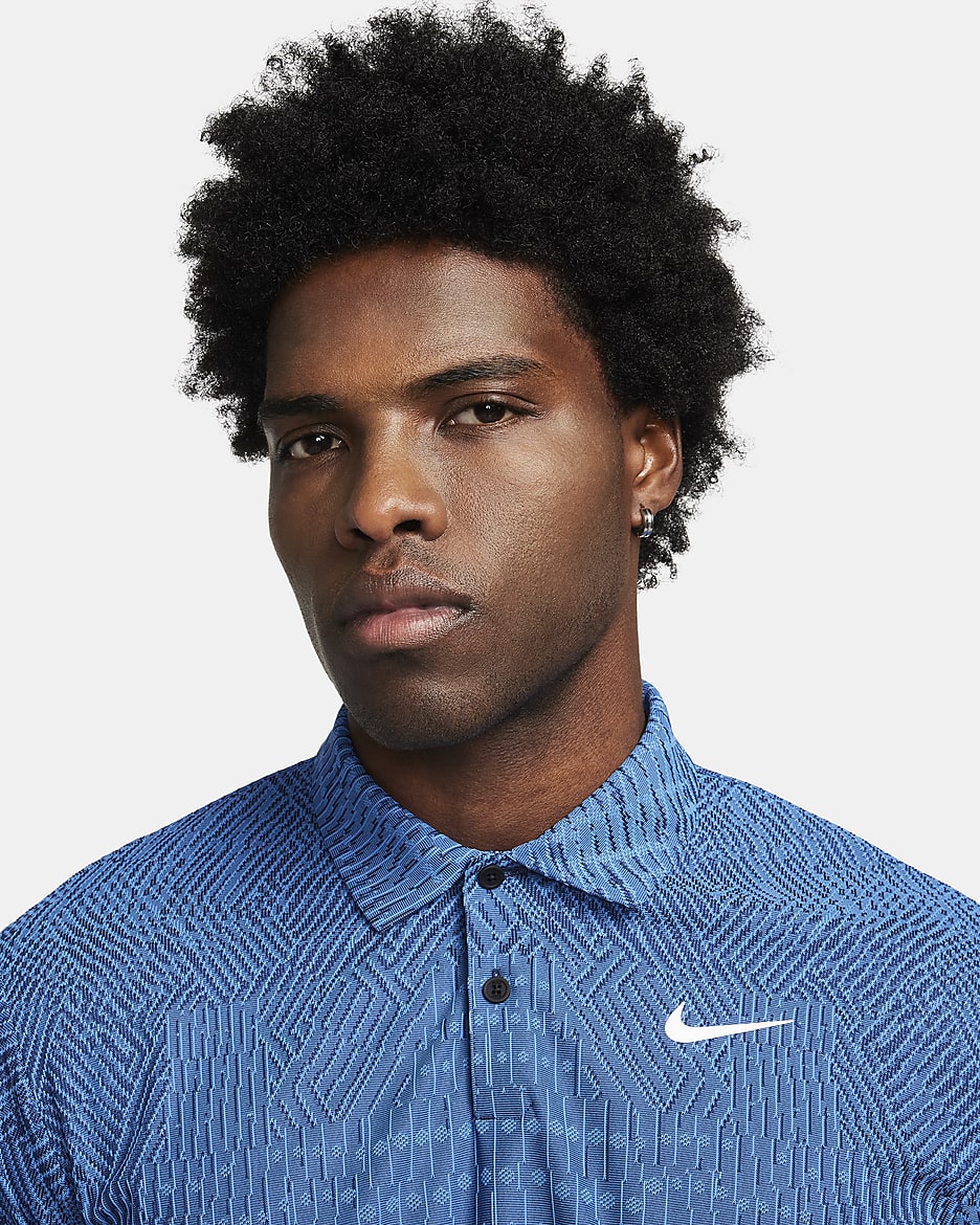 Blue nike golf shirt best sale